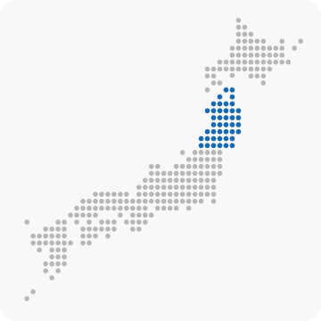 東北地方を示している地図の画像