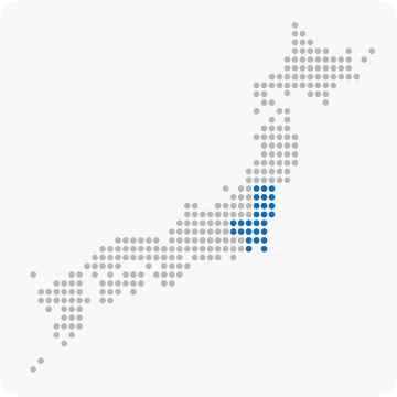 関東地方を示している地図の画像