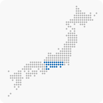 東海地方を示している地図の画像