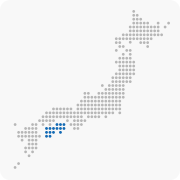 四国地方を示している地図の画像