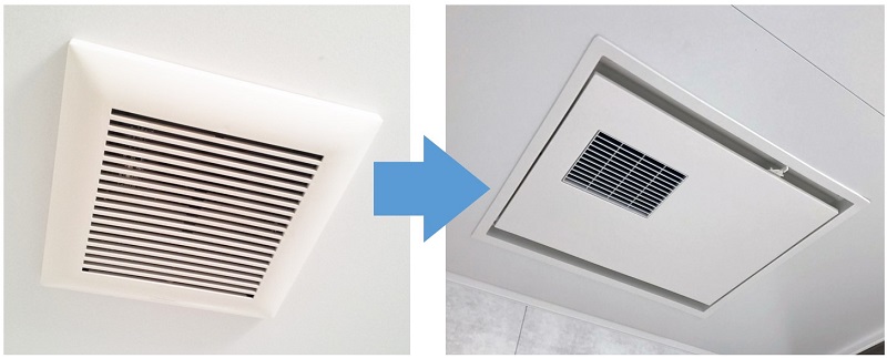 換気扇を浴室乾燥機へ交換:天井埋込タイプ電気式浴室乾燥機