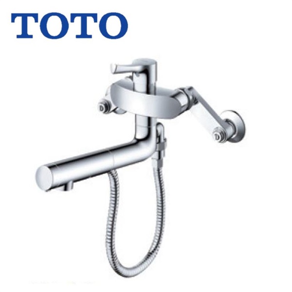 TOTO|キッチン壁付シングル混合水栓（エコシングル、ハンドシャワー、共用）